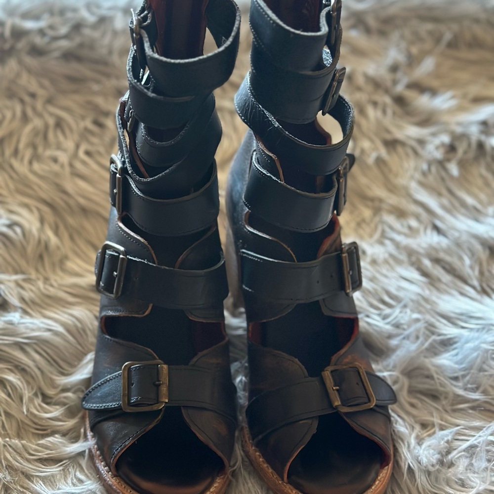 Freebird open toed booties size 9